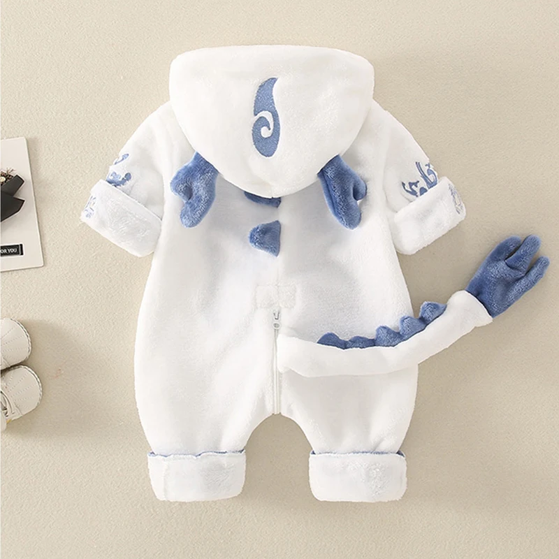 Baby Warm One-piece Clothes Newborn  Hooded Coats Baby Crawling Casual clothes thick Cute Clothes out Wear