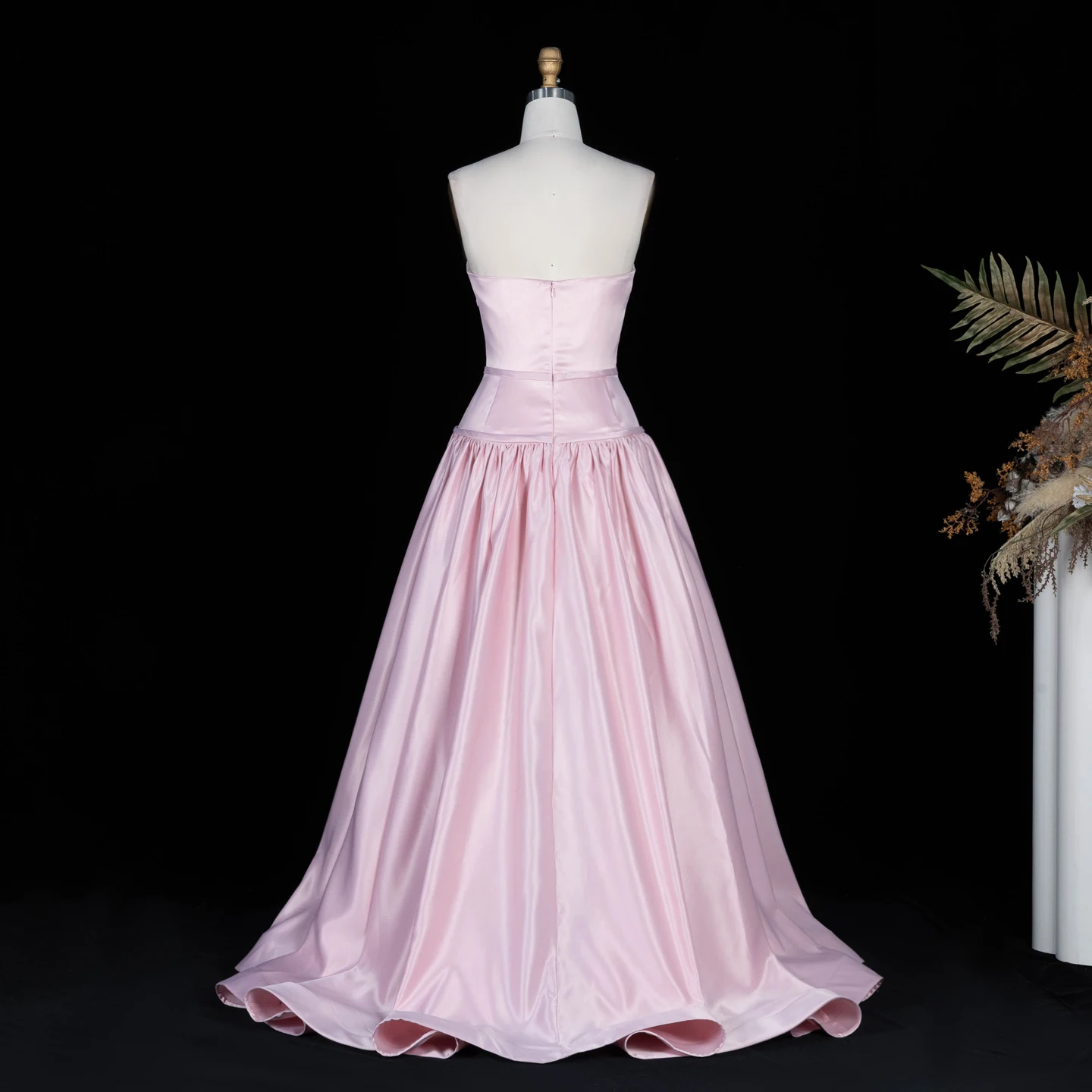 Sharon Said Arabisches Dubai Luxus Rosa Plissiertes Trägerloses Abendkleid A-Linie Saudi-Arabien Formelle Partykleider SF022 Maßanfertigung – Detail 9