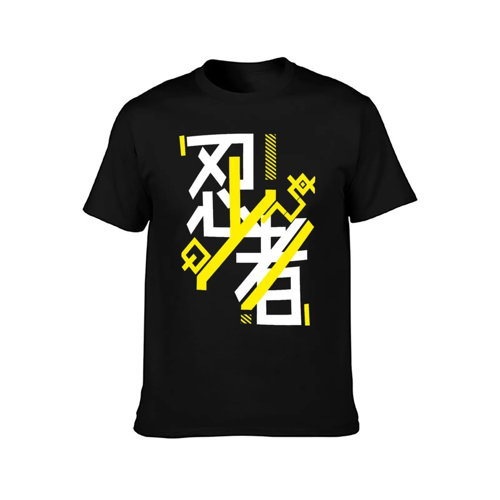 HiTech Ninja Symbol T-Shirt, Summer Casual Cotton Tee, Oversized Streetwear Tops, Vintage Graphic Print, Loose Fit Short Sleeve