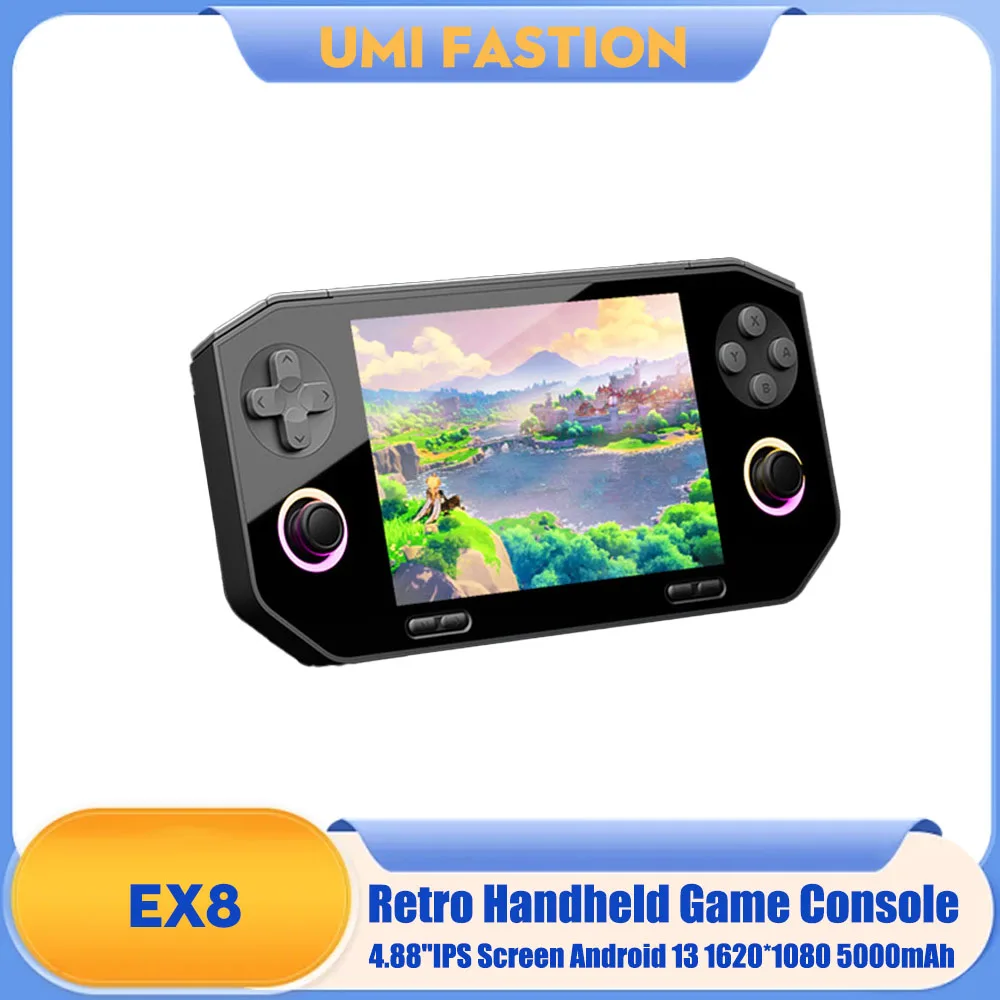 GameMT EX8 Game console High-definition Glass Large Screen Nostalgic Open-source Retro Handheld 1620x1080 Portable Game Console