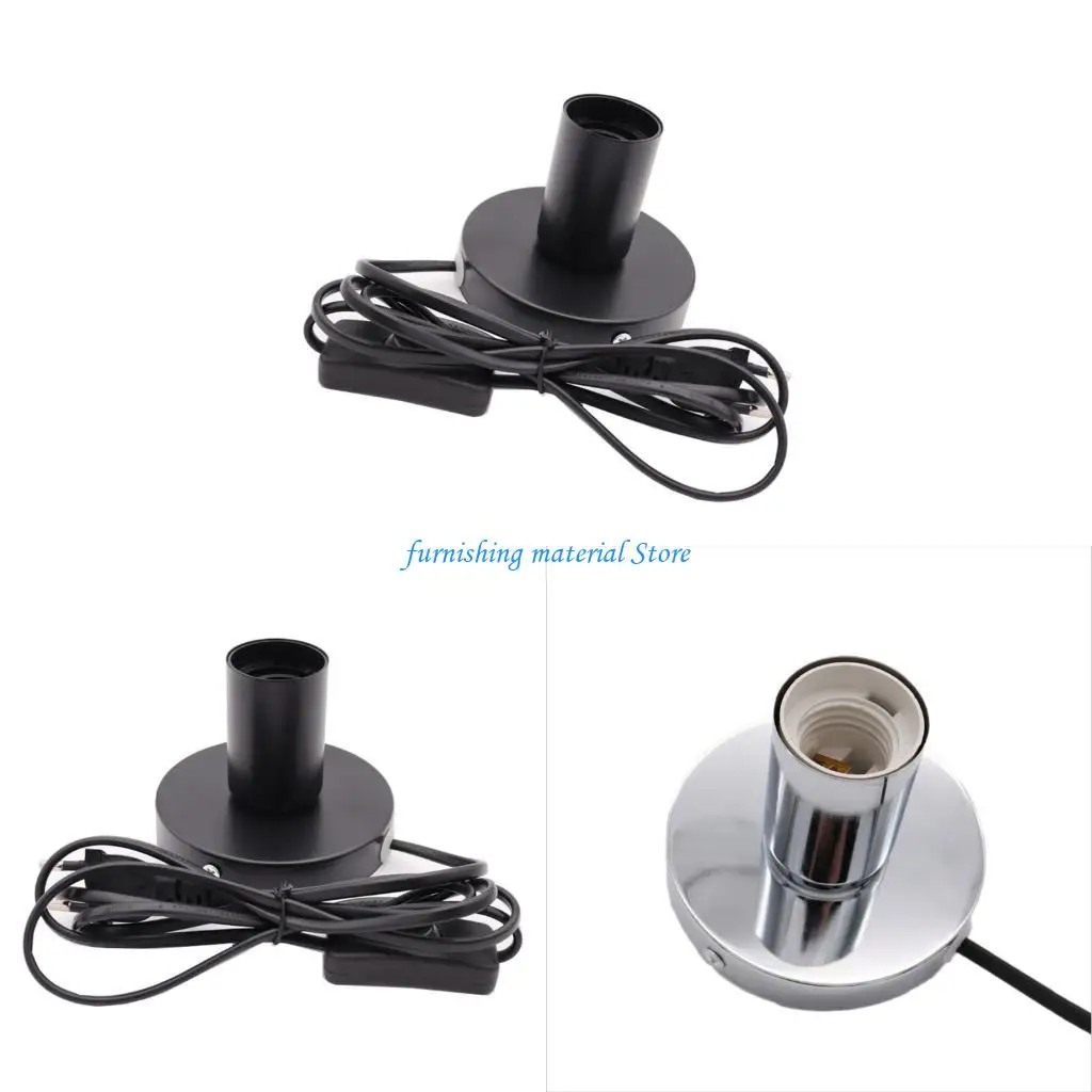 

Y5GD E27 Lamp Holder Light Socket Replacement Metal Desktop Lamp Base Holder