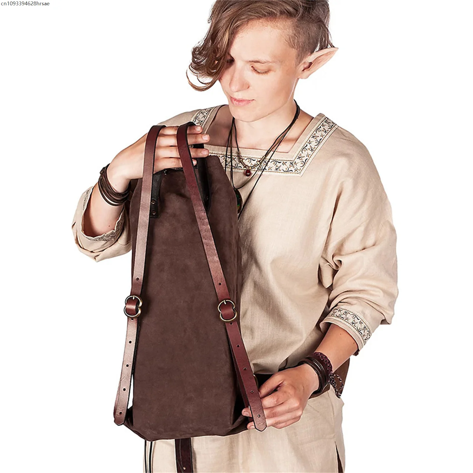 Renaissance Drawstring Leather Steampunk Waist Bag Medieval Backpack Fanny Pack Hip Bag Vintage Belt Bag Halloween Costume Props