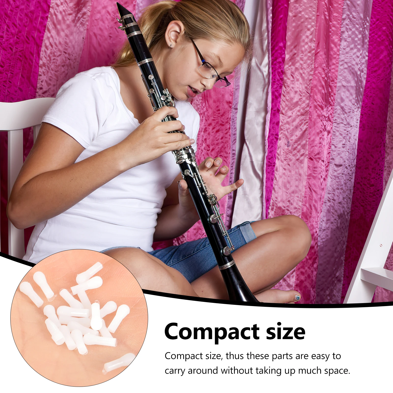 

20pcs Clarinet Accessories Repair Tool Kit Xi Key Plastic Rods Compact Lightweight Connecting Rods for Clarinet Repairing