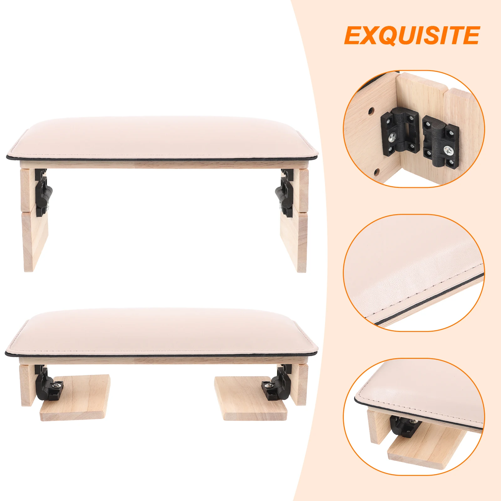

1pc Double Foldable Nail Hand Rest Sturdy Lightweight Manicure Arm Rest Nail Art Wrist Cushion Stand With Tool Storage For Salon