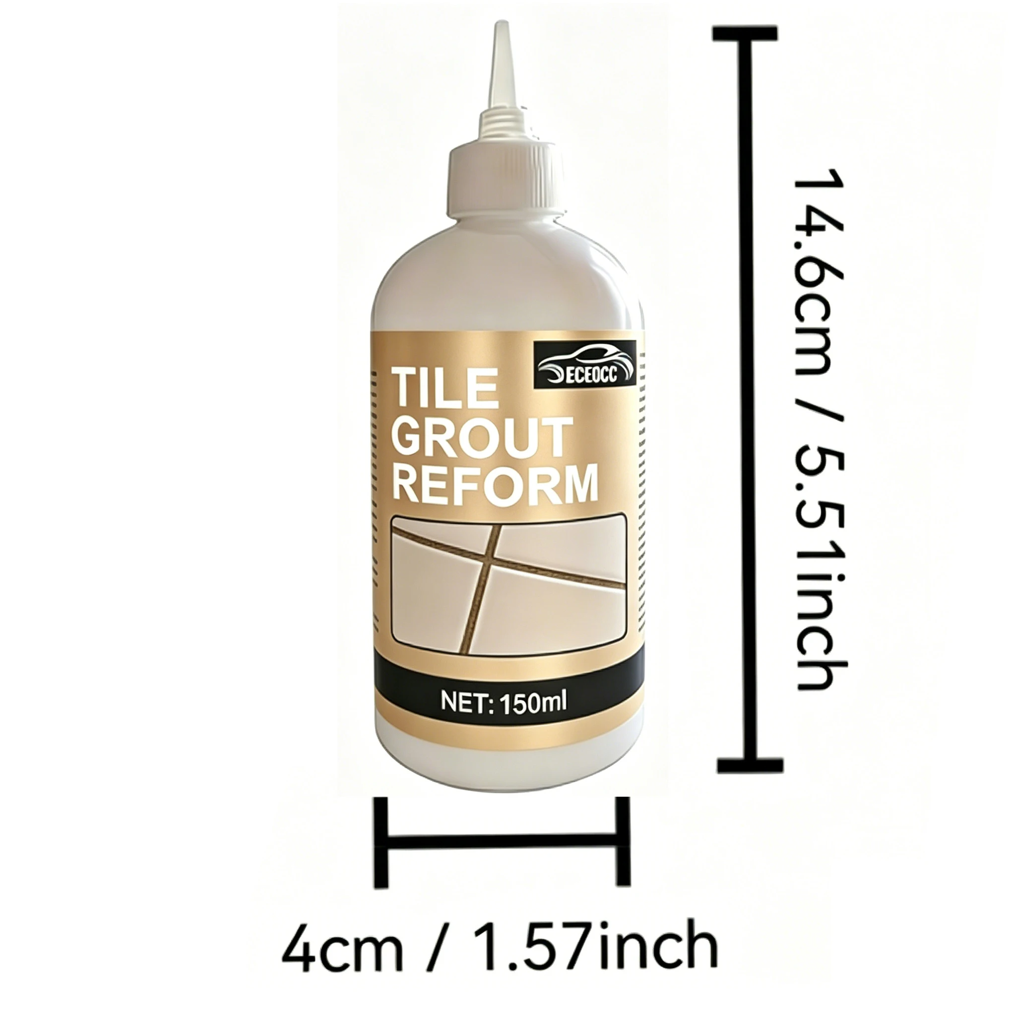 Kitchen Bathroom Waterproof Tile Grout Sealant, Sink Floor Crack Gap Filler, Odorless Durable Adhesive Tile Filling Agent - Whit