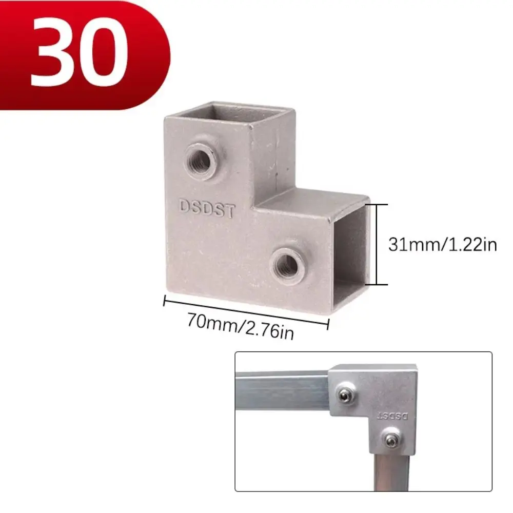 20x20mm Square Tube 25x25mm Aluminum Alloy Three-way Square Fixed Pipe Clamp Connector Accessories Pipe Fixed Joint