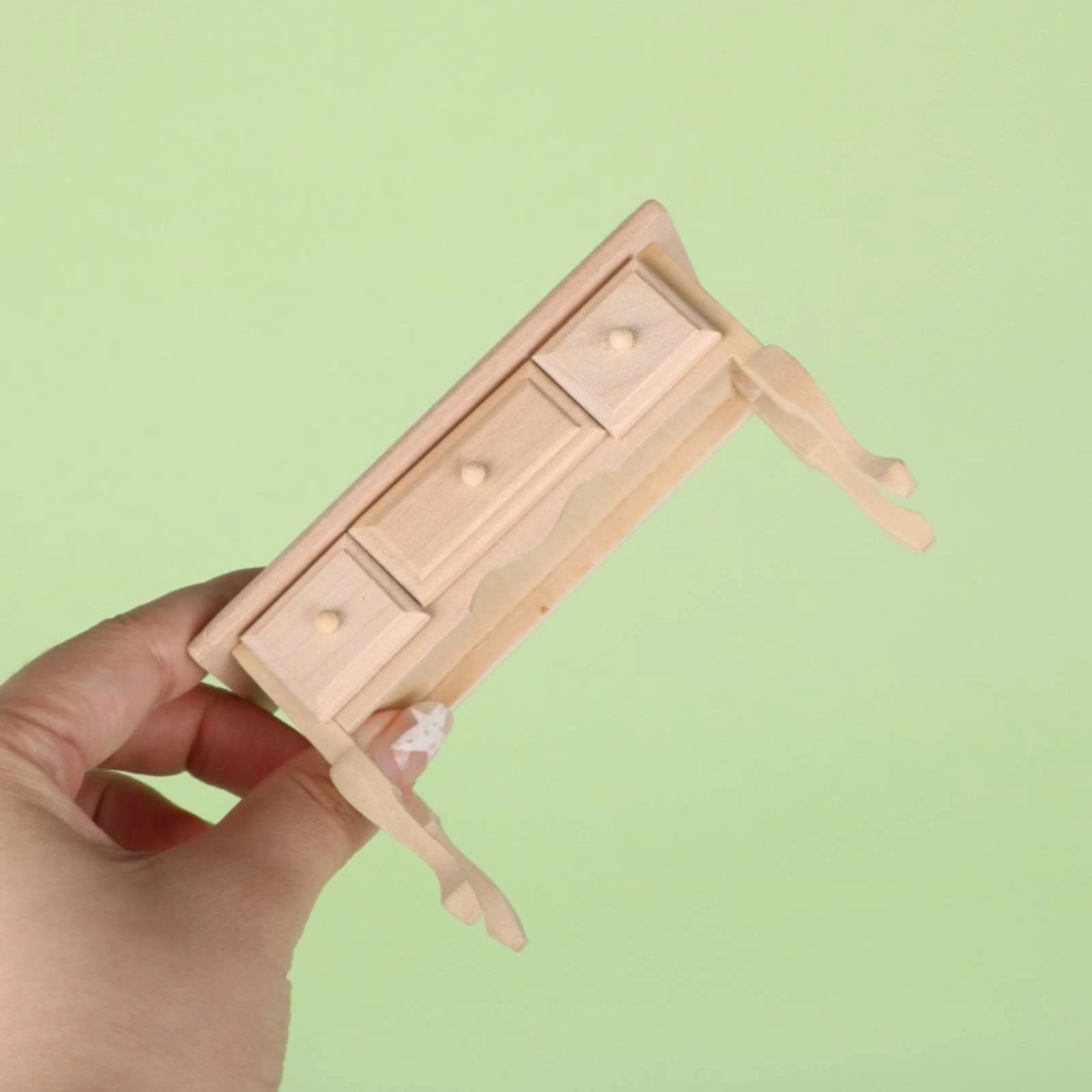 Dollhouse Table with Drawers Unfinished Miniature Desk with Drawers Furniture Rectangular High Quality for Hobbyists, Diorama