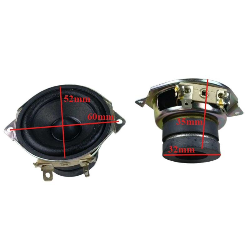 SOTAMIA 2 Stück 2 Zoll Vollfrequenz-Schräglautsprecher 52 mm 4 Ohm 15 W Stoffkante Dual Magnetic Audio Hifi Lautsprecher für JBL Lautsprecher