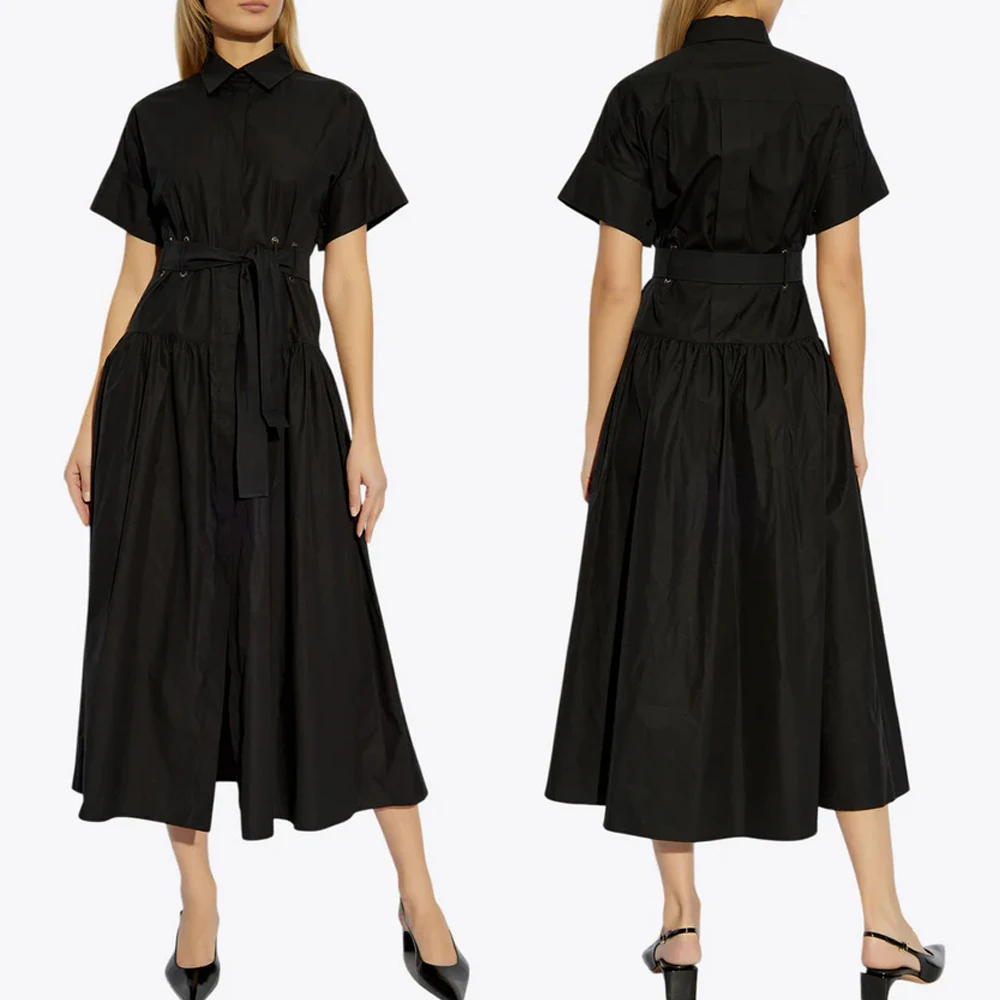 

Customized Sexy Elegant Midi Shirt Dress A-Line Evening Dresses Occasion Formal Exquisite High Quality Prom Party Gown for Women