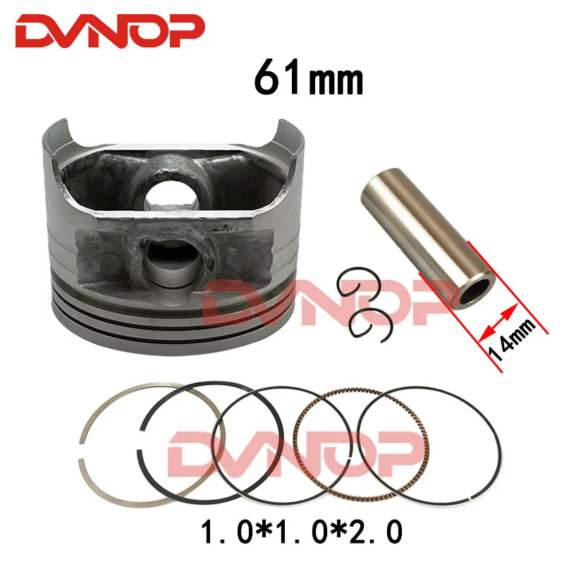 Motorcycle piston ring kit For 61mm 15P V125 GSR125 big bore