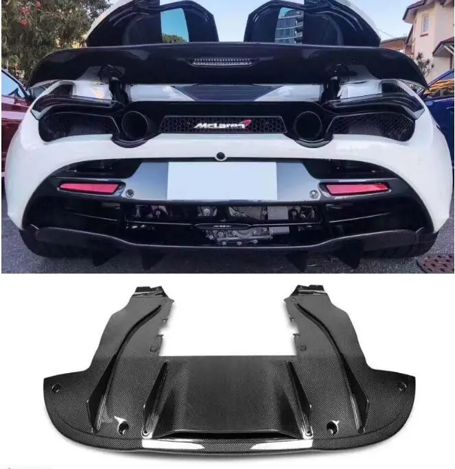 Real Carbon Fiber Rear Bumper Trunk Diffuser Spoiler Cover For Mclaren 720S 2017 2018 2019 2020 2021