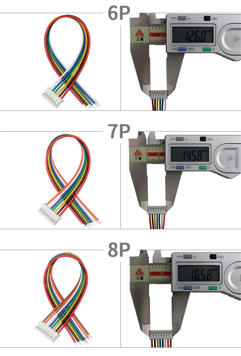 10 Sätze jst 2,0mm ph Stecker einzelner Stecker ph2.0 2/3/4/5/6/7/8/9/10p Stifte Stecker mit 26awg Drähten Kabel 2,0mm/200mm/300mm – Detail 5
