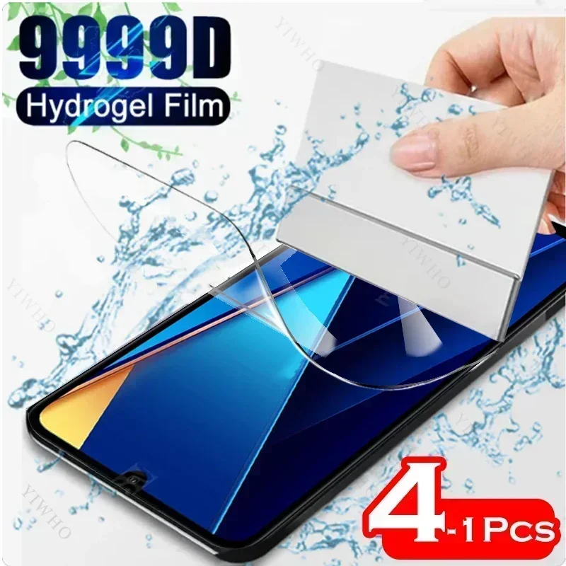 4-1psc Front Safety Hydrogel Film for Xiaomi Poco C65 C 65 Screen Protector Protective Clear Transparent Film Not Tempered Glass