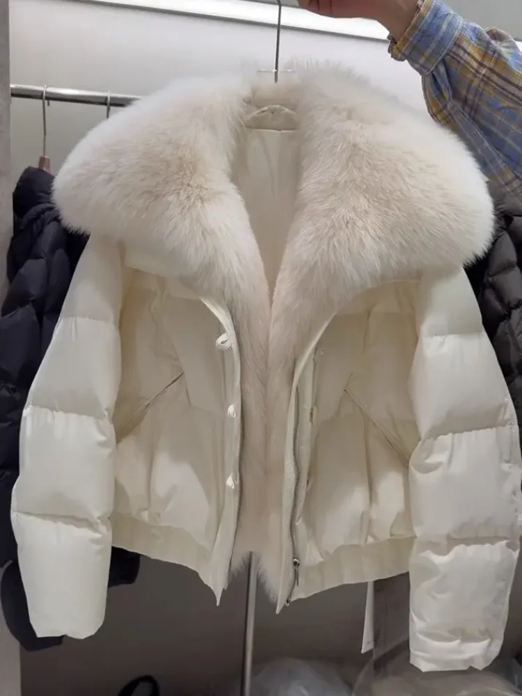 

Faionable Thiened ort Cotton Jaet Women's Winter Coat Warmth Large Fur Collar Slimming Korean Sle Advanced Feeling