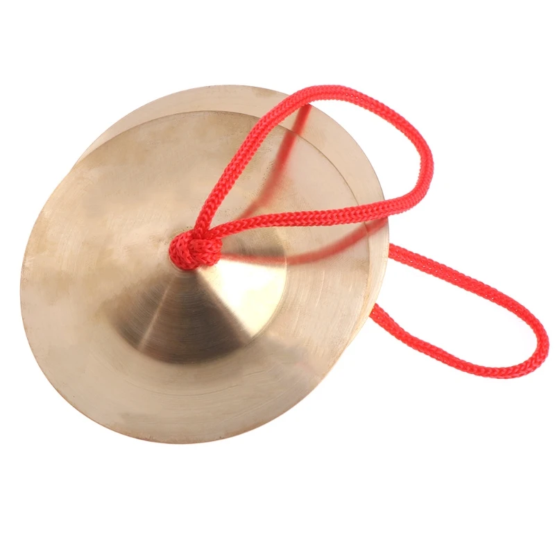 Cymbal Hand Percussion Instruments Traditional Chinese Gong with Finger Rope 2x