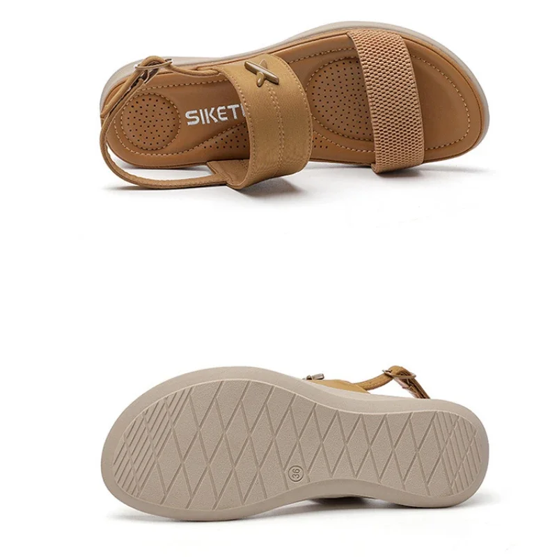 Women Shoes Summer Casual Soft Plus Size Plat with Beach Bohemian Hasp Sandals