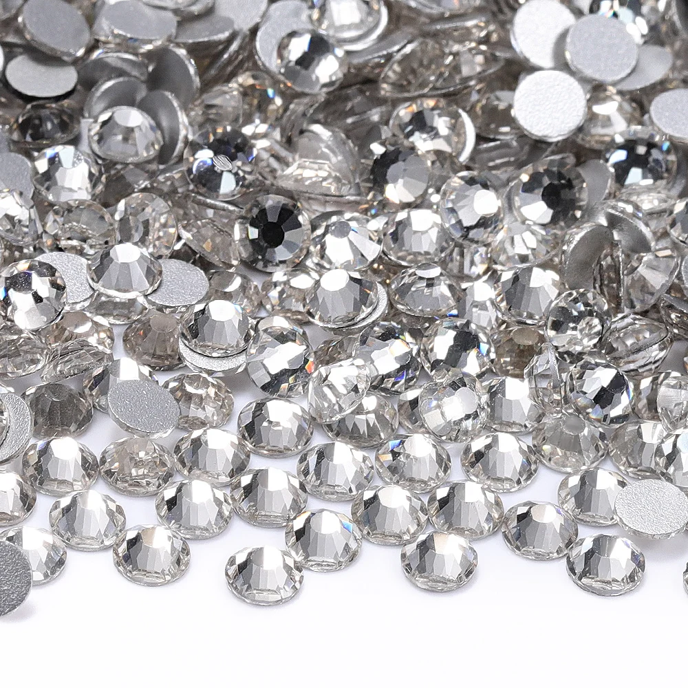 QIIY SS3-SS30 Top Hoge Kwaliteit Glas Steentjes Super Heldere Kristal Niet-hotfix Plaksteen Lijm Op 3D Stenen voor DIY Nail Art