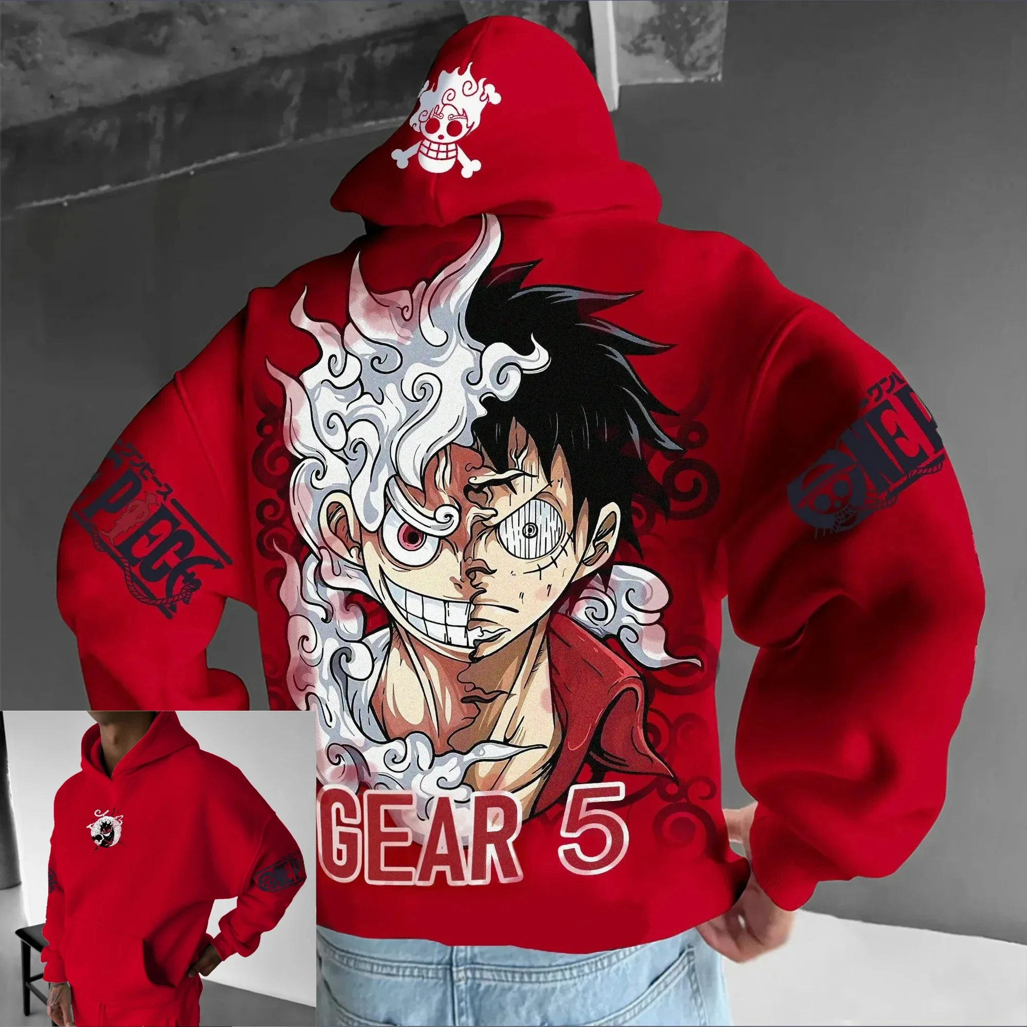 Anime Hoodie Mannen Vrouwen Een Stuk Luffy Gear 5 Nika Streetwear Casual Sweatshirt Herfst Winter Cosplay Lange Mouw Tops