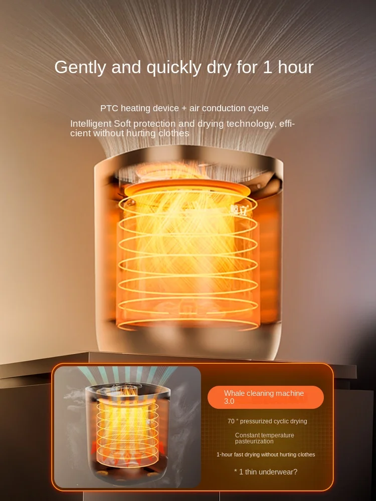 غسالة محمولة ، حجم صغير مع أتمتة كامل لغسل وغزل وتجفيف الملابس الداخلية والجوارب