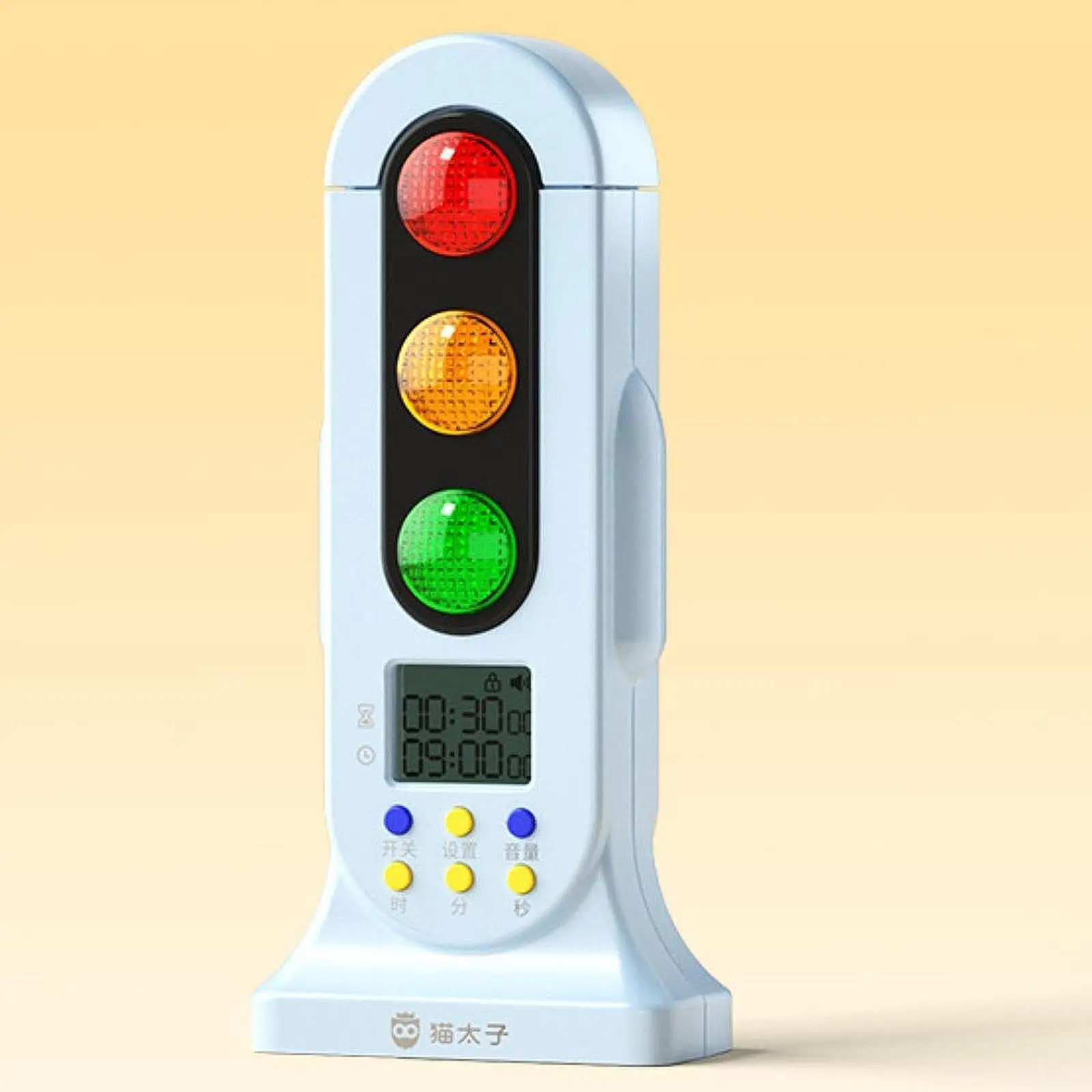 Mini Traffic Light Visual Timer Double Modes Kitchen Count Down Timer Time Management for Students Work Classroom Testing Kids