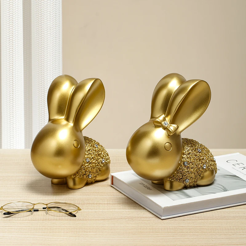 

Simple modern light luxury rabbit ornament high-end home bedroom living room wine cabinet decoration cabinet entrance decoration