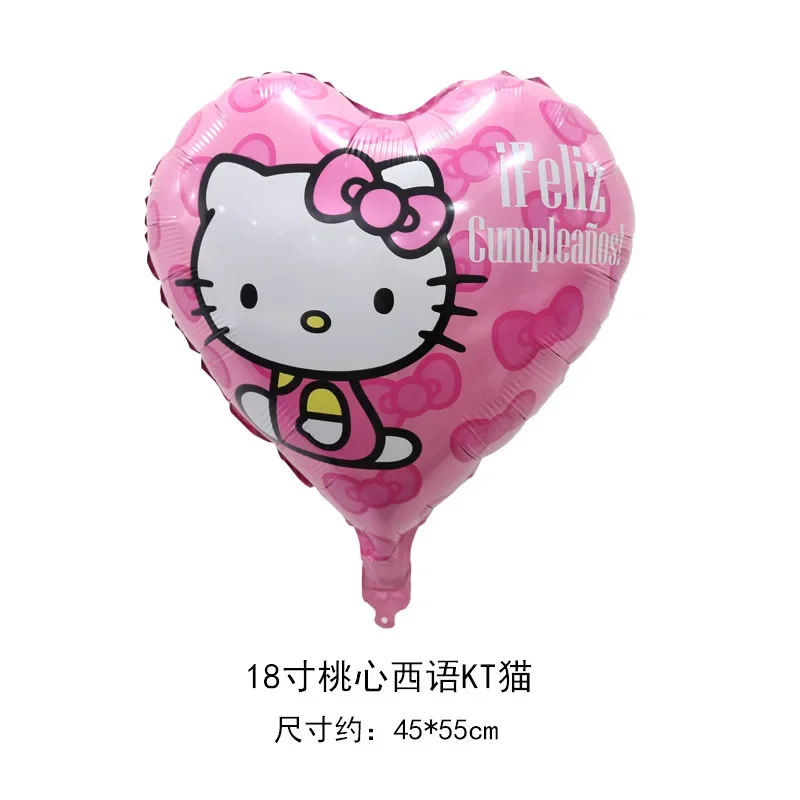 Sanurgente-Ballons Hello Kitty pour enfants, décoration de fête d\'anniversaire, figurine d\'anime Kawaii, fournitures de fête de dessin animé mignon