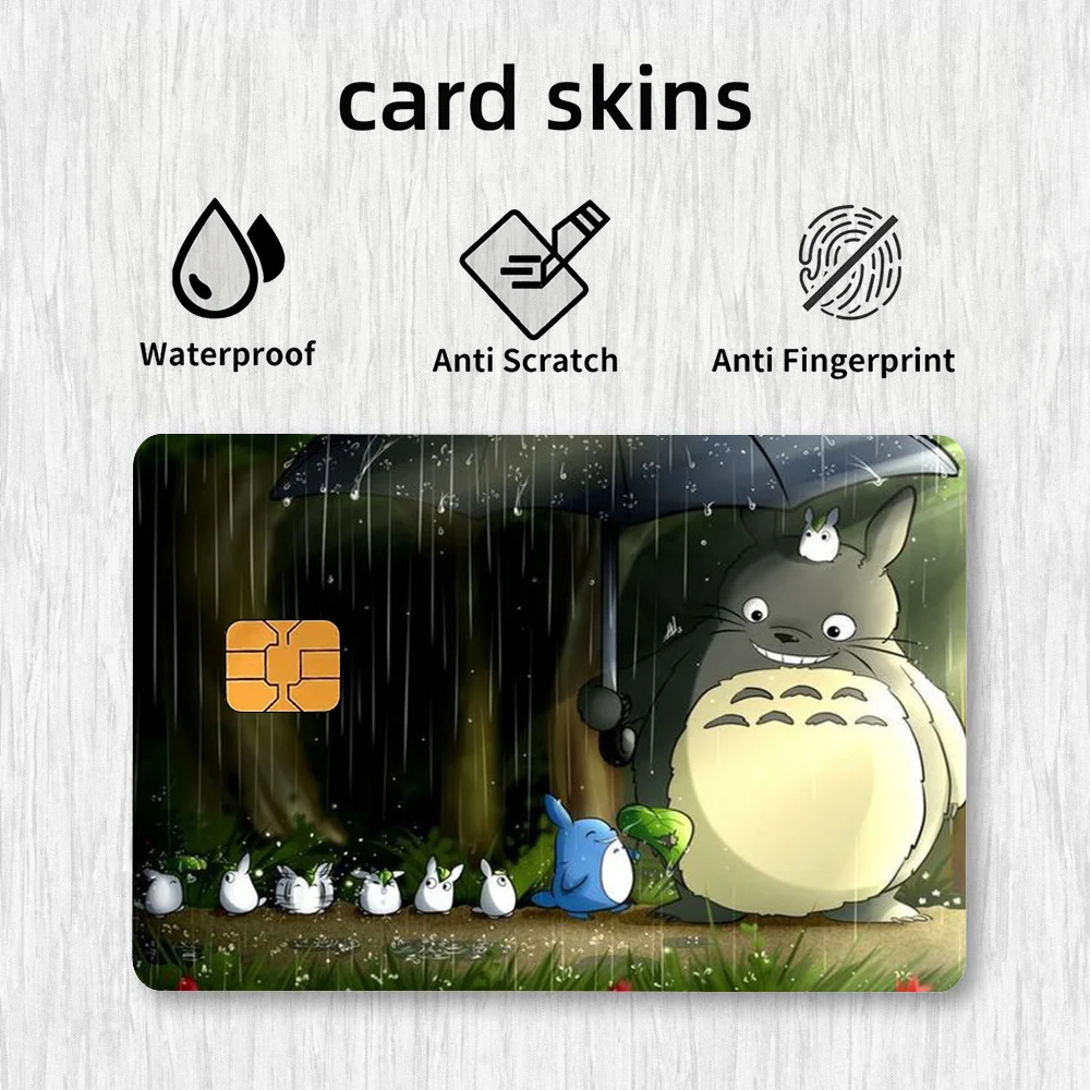 T-Totoro Studios Ghi-bli Game Anime Card Stickers Credit Card DIY Card Protector Stickers Waterproof Film Skin Cover