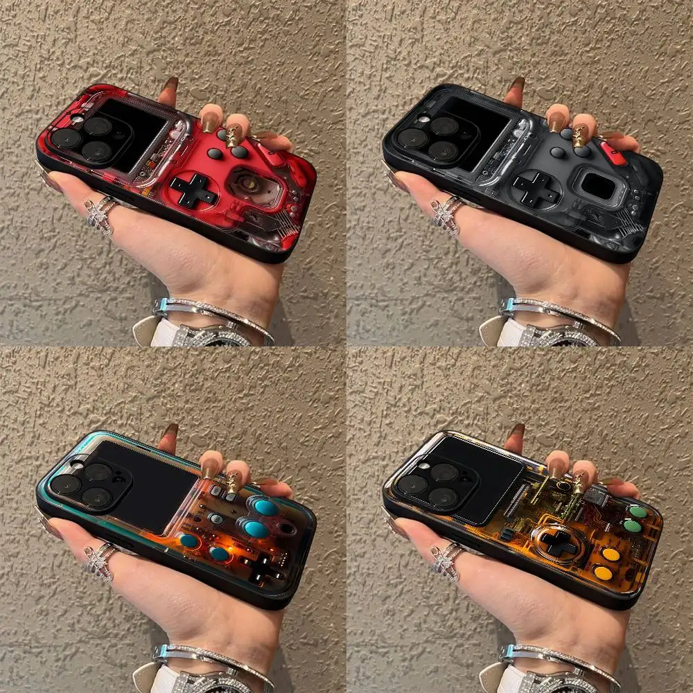 

Game Consoles Handheld Boy Phone Case For iPhone 16,15,14,13,12,11,Pro,XS,Max,XR,Plus,E,SE4,Mini Black Soft Shell