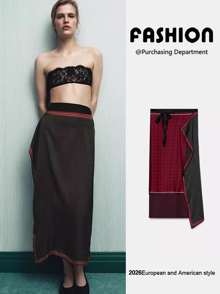 Faionable Printed f Skirt Women's New Arrival Summer Season Versatile Slimming Wrap Scarf Ethnic Stage Costume