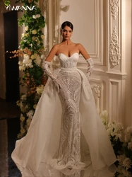 Romantic Sweetheart Neck Wedding Dress Sparkly Beads Appliques Bride Robe Elegant A-line Bridal Gown Customized Robe De Mariée