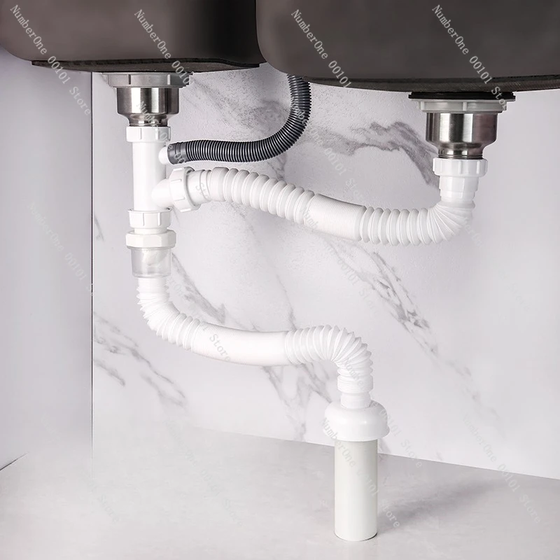 

Аксессуары для канализационных труб для кухонной мойки, набор дезодорантов для двойной сливной трубы для раковины