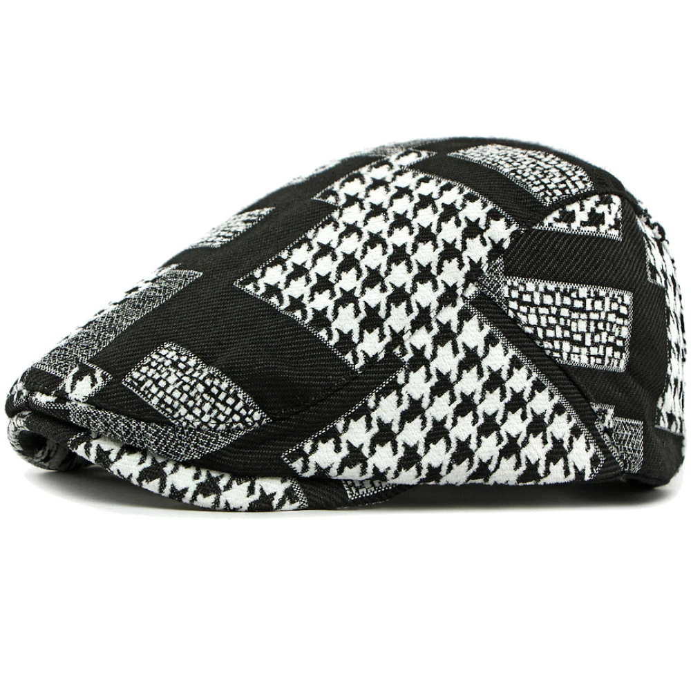 

HT4882 Mens Berets Women Vintage Plaid Artist Painter Beret Hat New Autumn Winter Beret Cap Male Female Adjustable Ivy Flat Caps