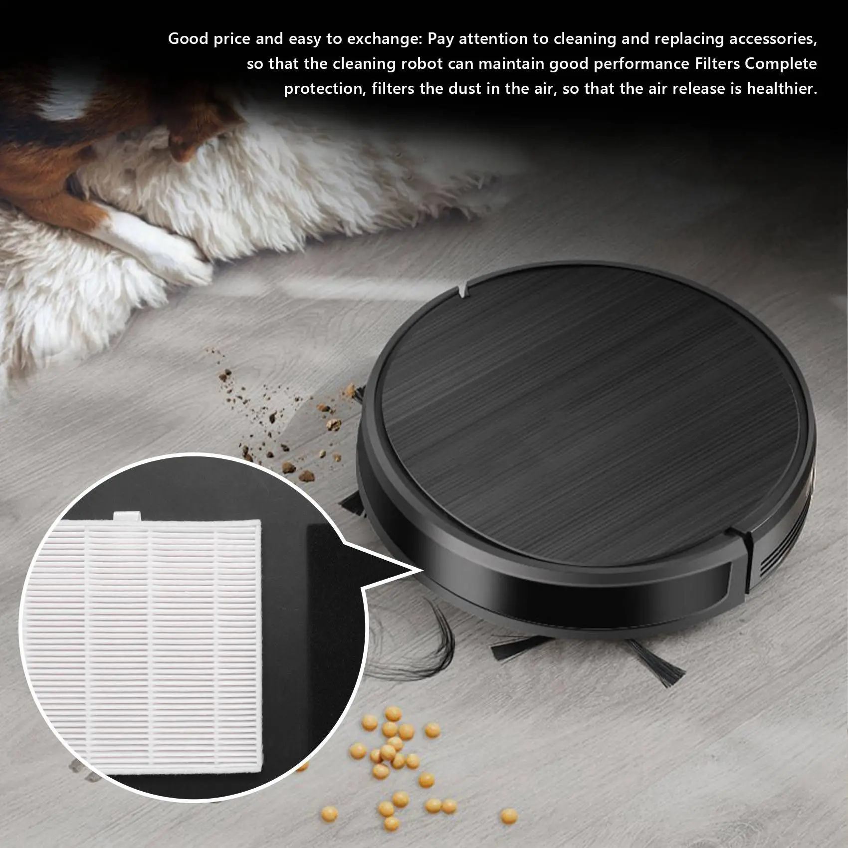 BAAM-3Pc Filter Screen Replacement Accessories For Ilife V8 V8S X750 X800 X785 V80 Robot Sweeper (White+Black)