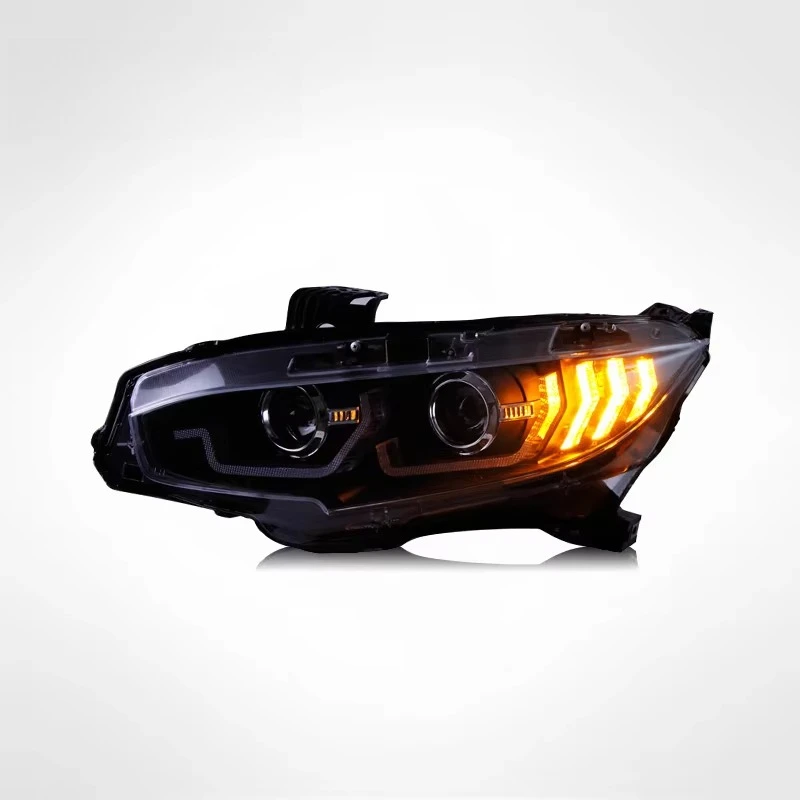 Car Headlights for 10-Generation 2016-2021 Headlight Assembly Retrofitted LED Day Light Double Lens Lamp