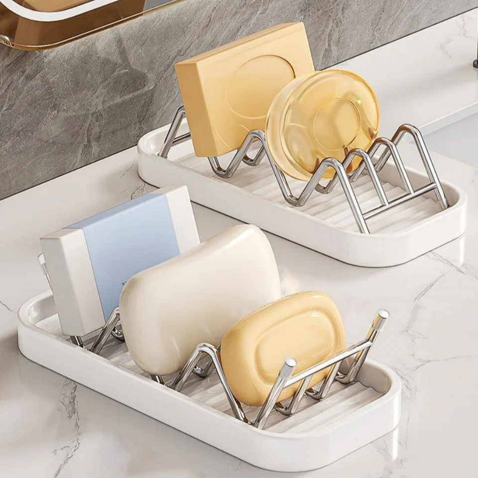 Wavy Soap Dish for Shower, Stainless Steel Shampoo Bar Holder with Removable Drip Tray, Self Draining Quick Dry Bar Soap Holder