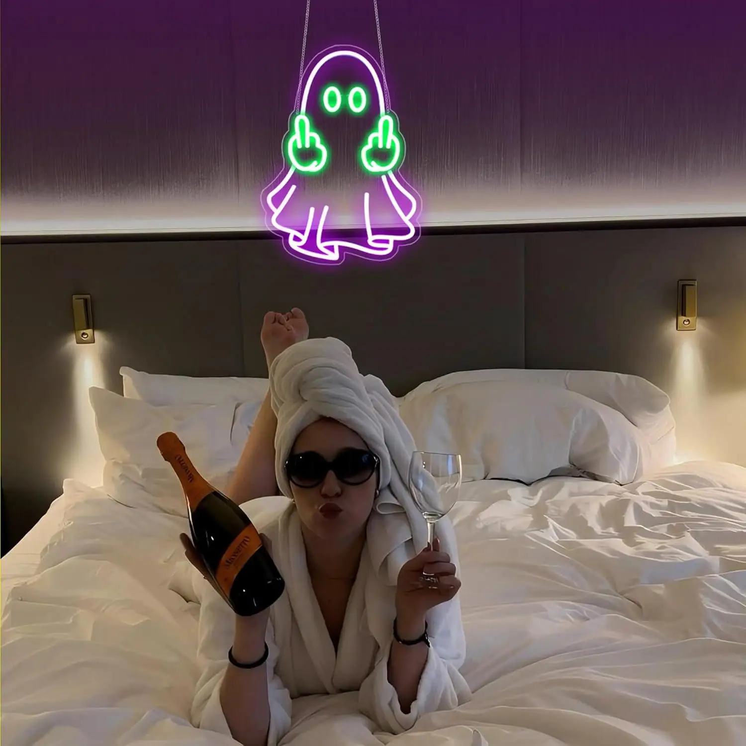 Ghost Neon Sign USB Powered LED Dimmable Neon Lights for Home Bedroom Club Party Bar Shop Room Wall Art Decor Night Light view 4