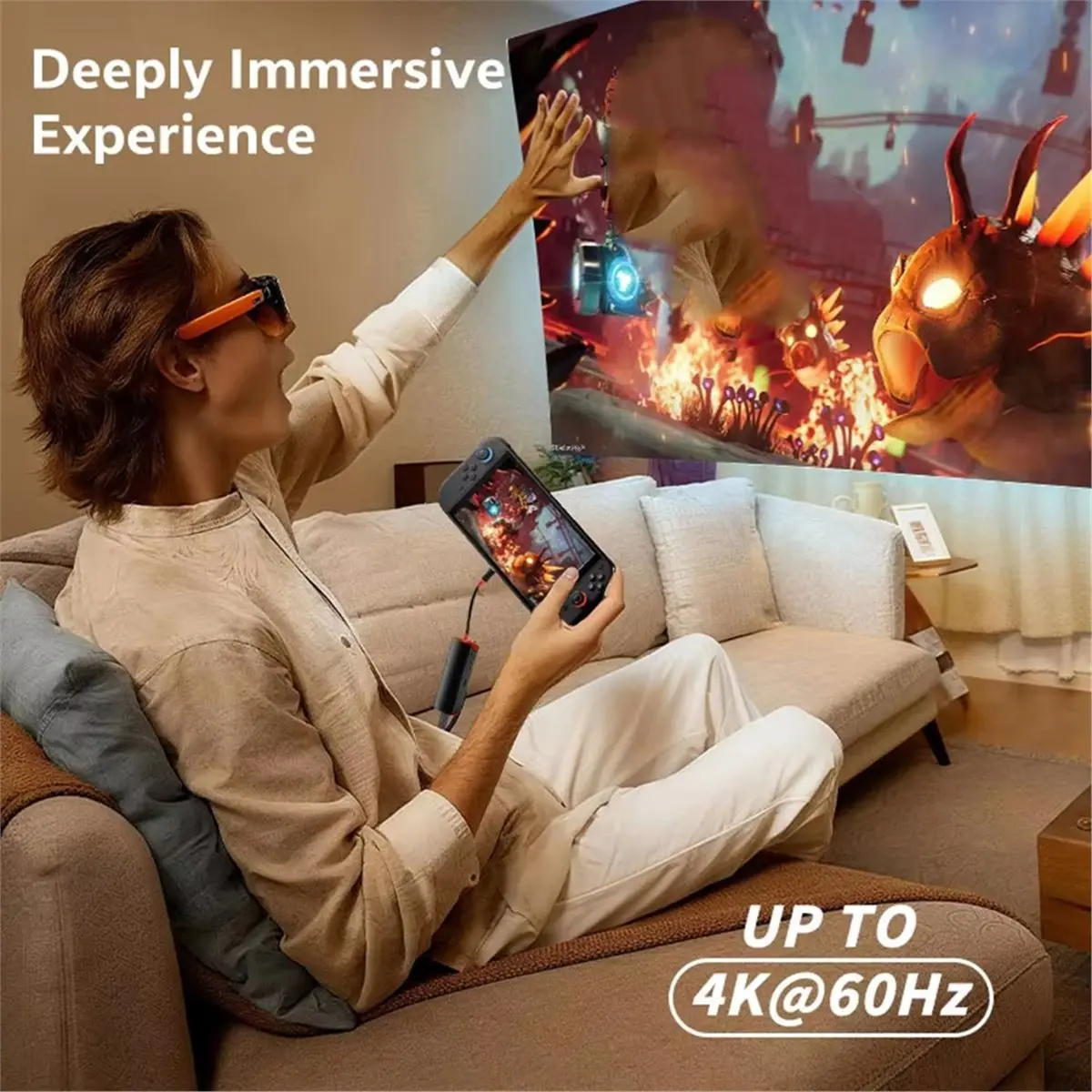update. Universal 4K60Hz USB C Adapter for Switch 2/1, Phone, Tablet, Steam Deck-Connect to for VITURE,for RayNeo,for AR Glasses
