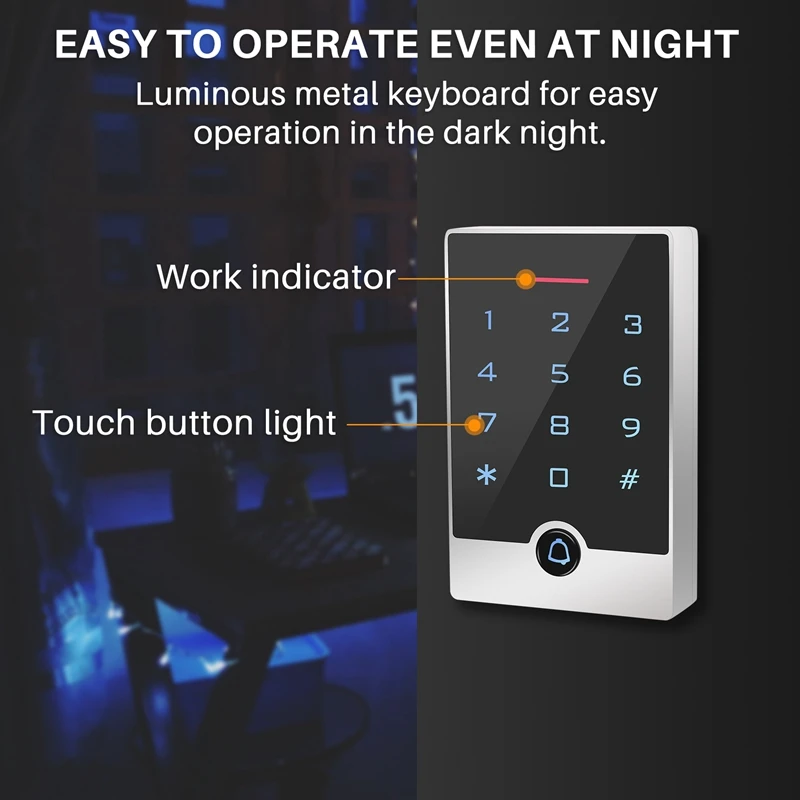 Sistema de Control de Acceso de puerta, teclado independiente y lector de tarjetas RFID de proximidad con Seguridad de 26 bits, Wiegand de 13,56 Mhz
