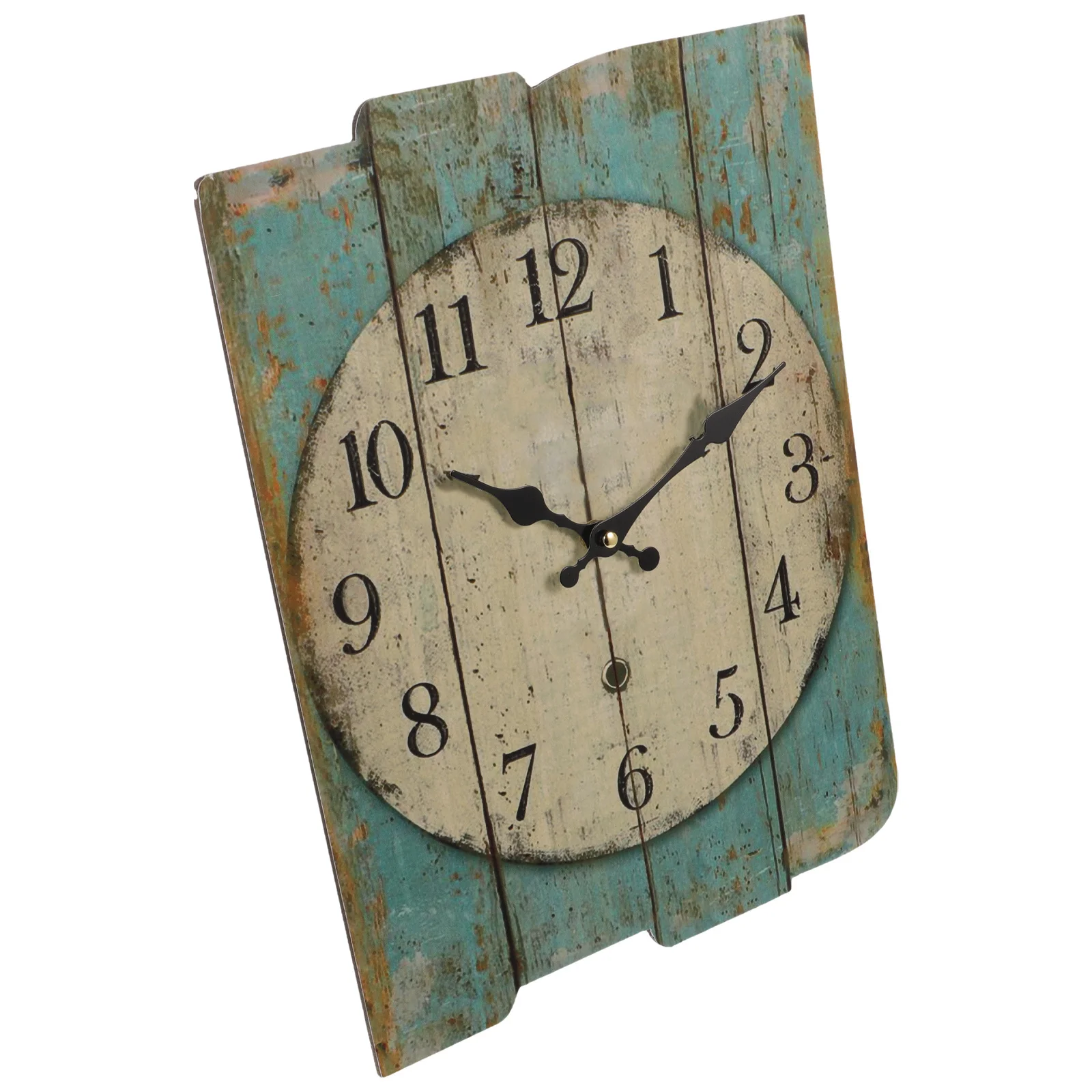 

Square Rustic Wooden Wall Clock 30Cm Black Roman Numeral Decorative Vintage European Clock For Living Room Bedroom Cafe
