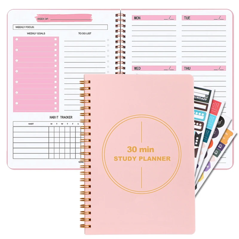 Spiral Notepad Daily Planning Hourly Scheduling Notebook School Supplies Stationery 52 Sheets Do List Task Pad Productivity