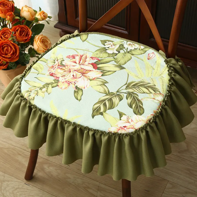 Retro Floral Print Dining Chair Cushion Non-Slip Chair Cover Home Decor Wearproof Seat Furniture Slipcovers for Living Room