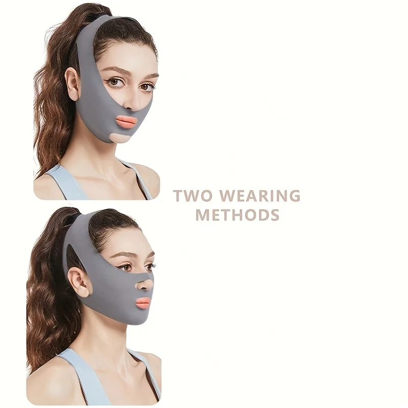 Women's V-Shaped Lifting Mask, Two-Pack, Cat Ear Design——Lifts and Tightens the Jawline, Breathable Sleep and Exercise Mask, Suitable for Relaxation, Watching Tv, Sun Protection——Female Facial Lifting Device