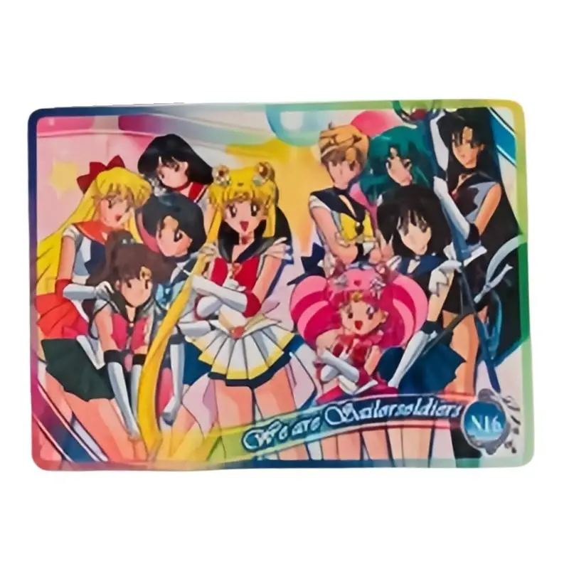 Sailor Moon Flash Card Usagi Tsukino Mizuno Ami Kino Makoto Aino Minako Diy 16 Sheets Action Toy Figures Anime Game Collection