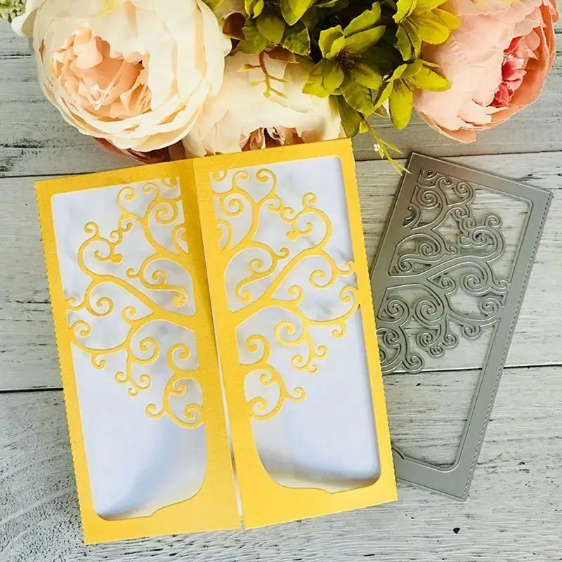 متمنيا شجرة المعادن قطع يموت Stencil DIY بها بنفسك ألبوم سكرابوكينغ ختم ورقة بطاقة النقش الحرفية ديكور #5