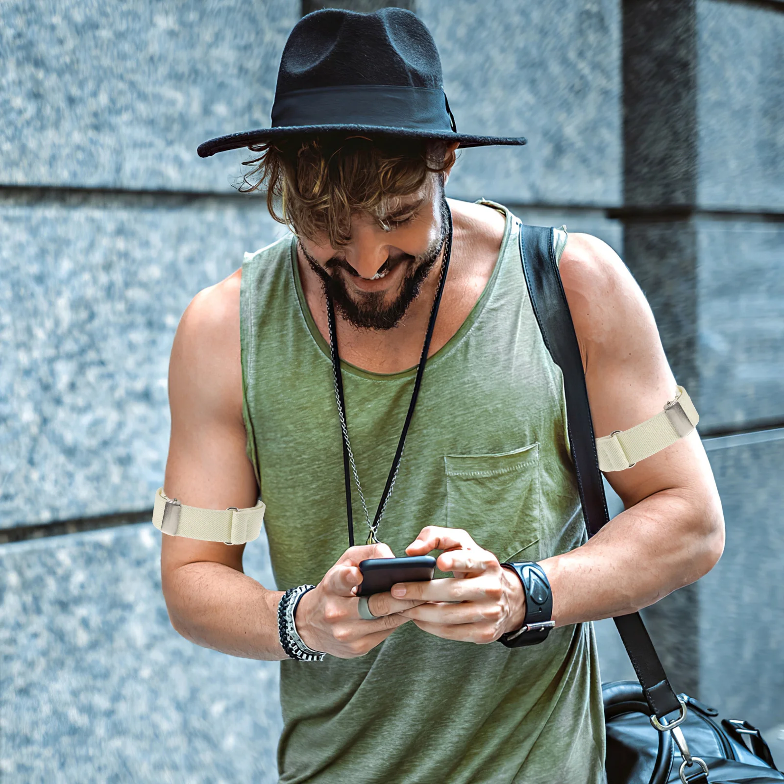 

Sleeve Arm Unisex Armbands Polyester Elastic Adjustable Holders Fashion Stretchable Unisex Armband Bracelets Armlet Hat