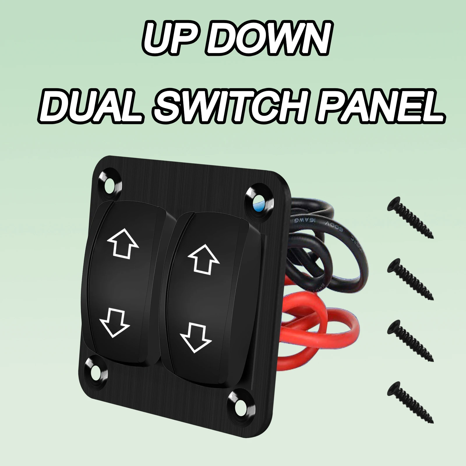 

12 В, 20 А, вверх вниз, двойная мгновенная (ВКЛ)-ВЫКЛ-(ВКЛ) панель обратного кулисного переключателя для UTV, лодки, автомобиля, грузовика, машины