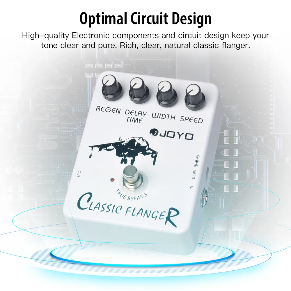 JOYO JF-07 CLASSIC FLANGER Guitar Pedal Metallic Flanger Sounds & Rapid Tremulous Vibrato Reminds of the 70's Rock