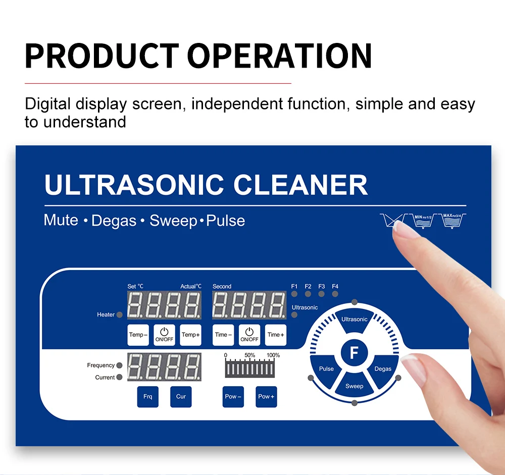 GRANBO Neuer Ultraschall-Container 40/68/80/100/120 kHz 800 W 7,9 Gal Labor-Automotorteile, chemische Industrie, Mehrzweckreinigung – Detail 6