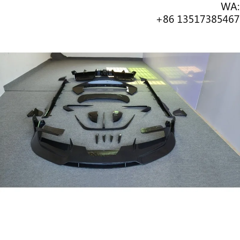 Kit de Modificación de Fibra de Carbono Estilo M, Alerón Delantero, Difusor Trasero y Alerón Trasero con Paquete de Luces para Ferrari SF90