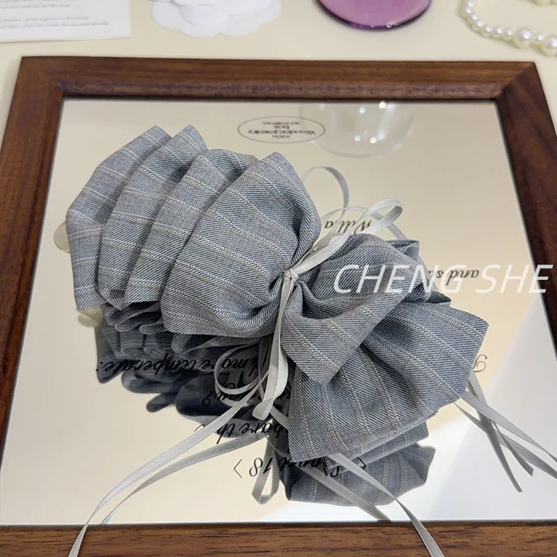 

Striped bow hairpin, versatile femininity, side clip, gentle girly headdress, simple commuter hair accessories
